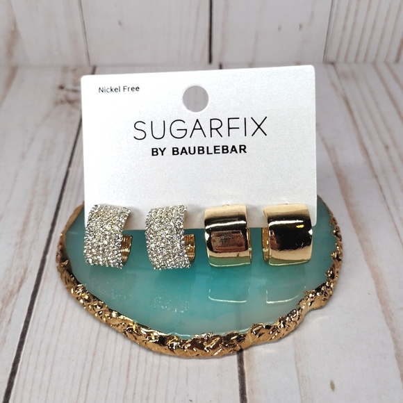 BaubleBar Jewelry - 🍉5 For $25* SUGARFIX by BaubleBar Crystal Hoop Earring Set